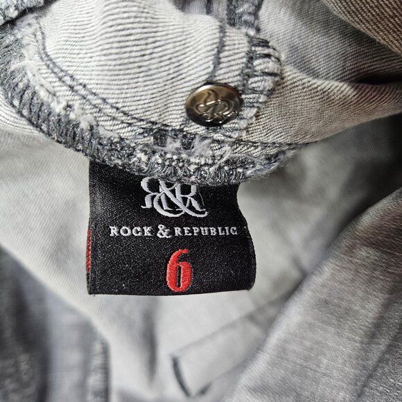 Rock & Republic Denim Rx Fever Jegging Jeans Womens 6 Gray Pull On Stretch Denim - Picture 5 of 10